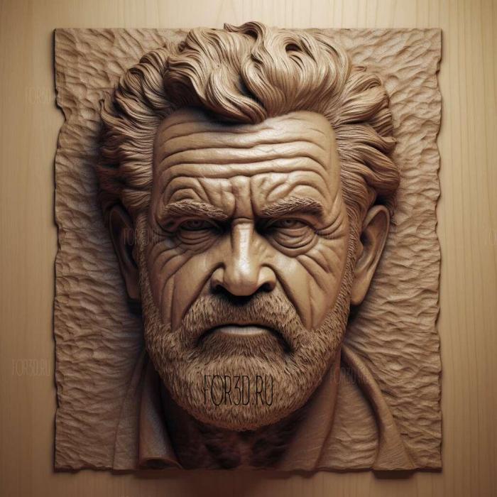 Mel Gibson 2 stl model for CNC